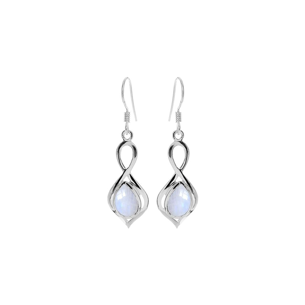 Lola loop & teardrop rainbow moonstone earrings