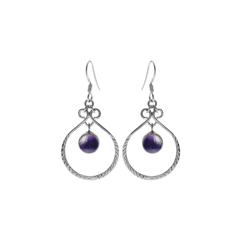 Lexi hanging amethyst earrings