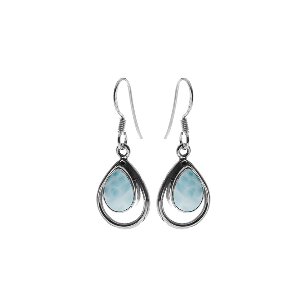 Amy framed larimar teardrop earrings