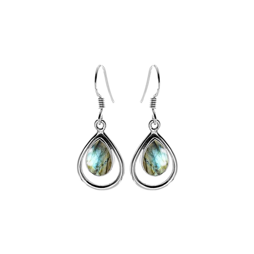Amy framed labradorite teardrop earrings