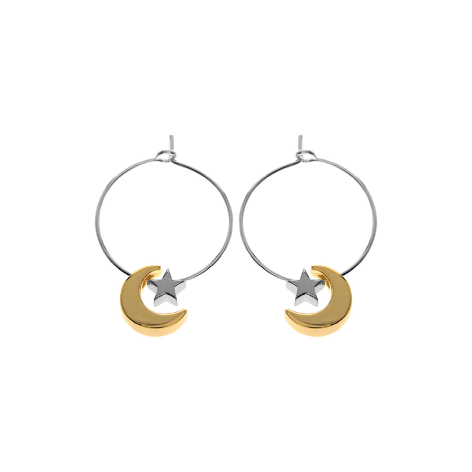 Carla star with gold plated moon earrings