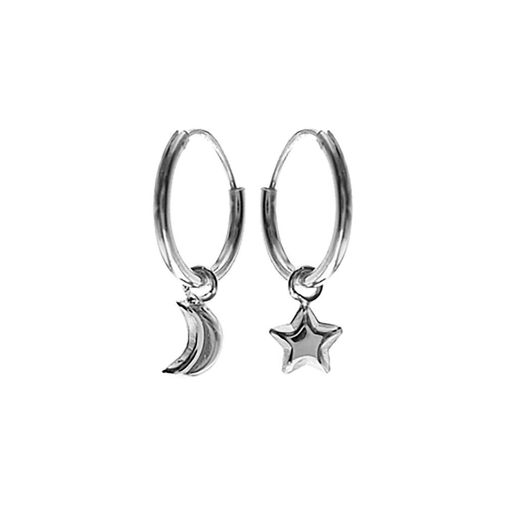Ginelle hanging moon & star sleeper earrings