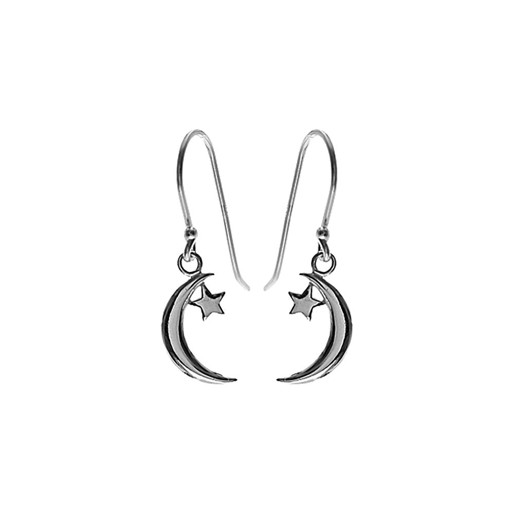 Matilda crescent moon & star earrings