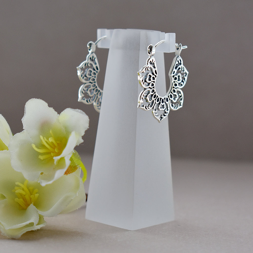 Catalina ethnic floral creole earrings