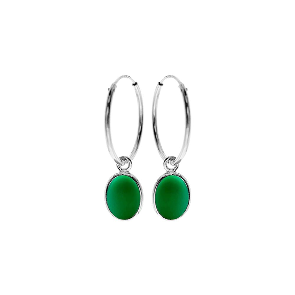 Bridget sleeper with oval green agate