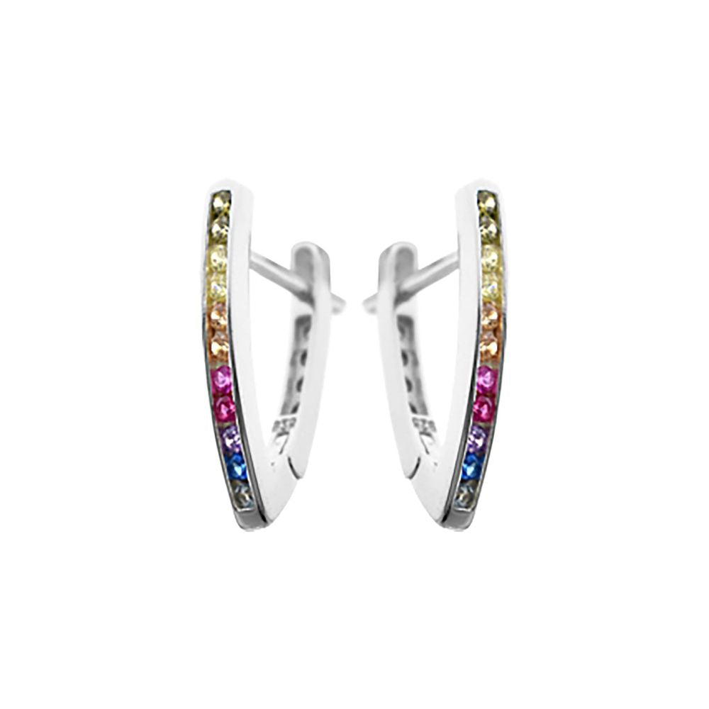 Callista rainbow CZ 'V' huggies