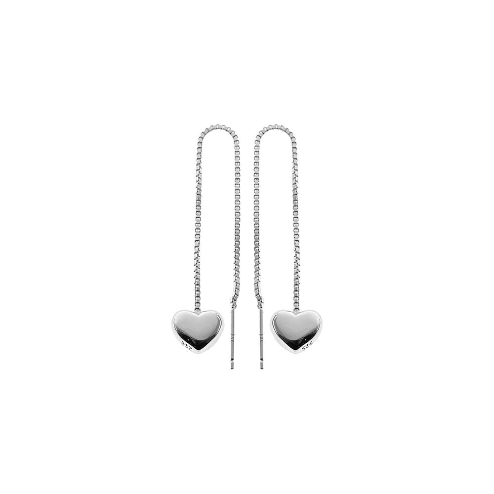 Amora large heart pull through earrings