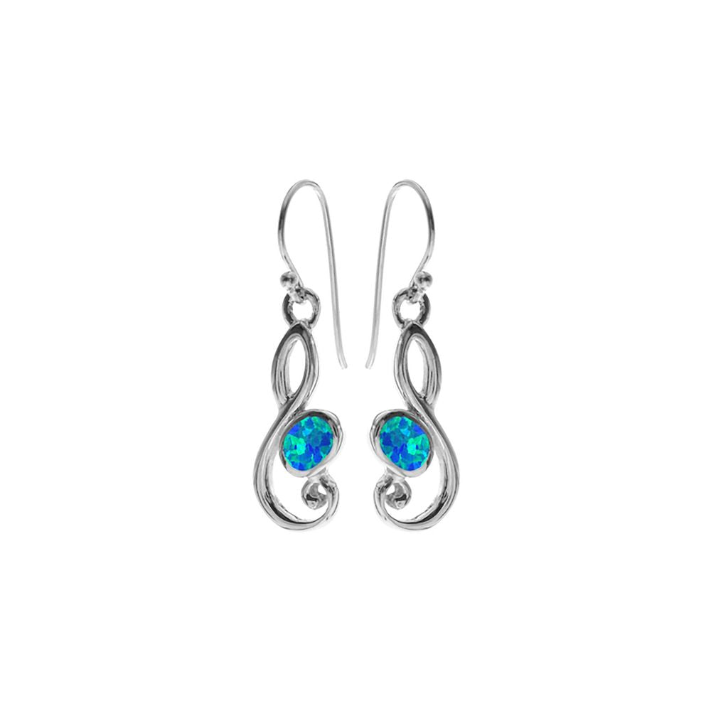 Antoinette blue opalique swept open loop earrings