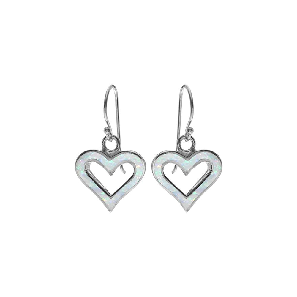 Diana cut out heart inlaid white opal