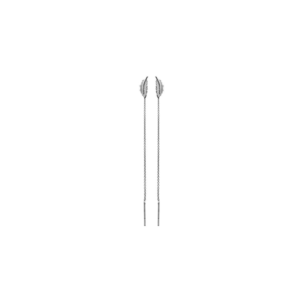 Erica small feather pull through earrings