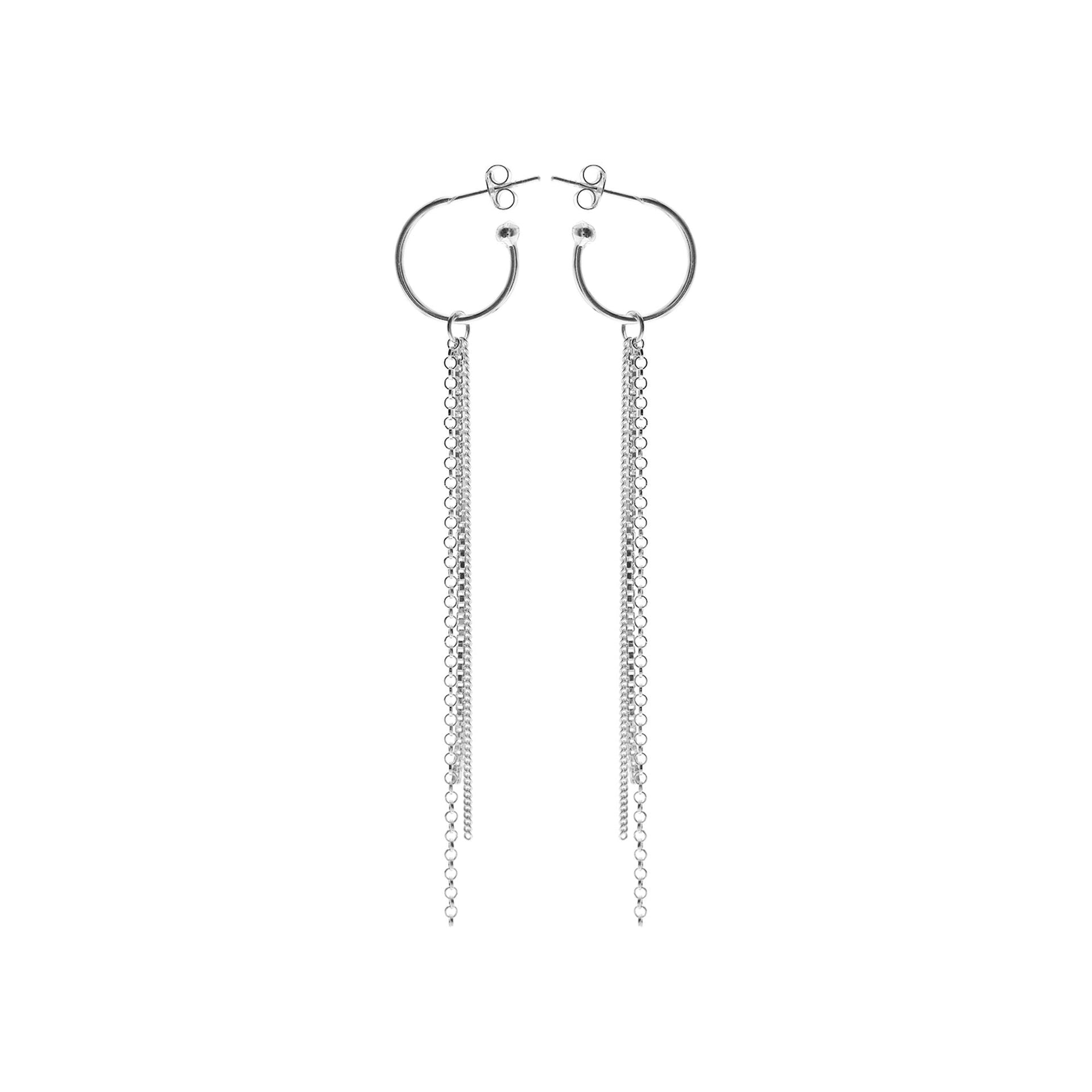 Stud topped hoops with chain detail