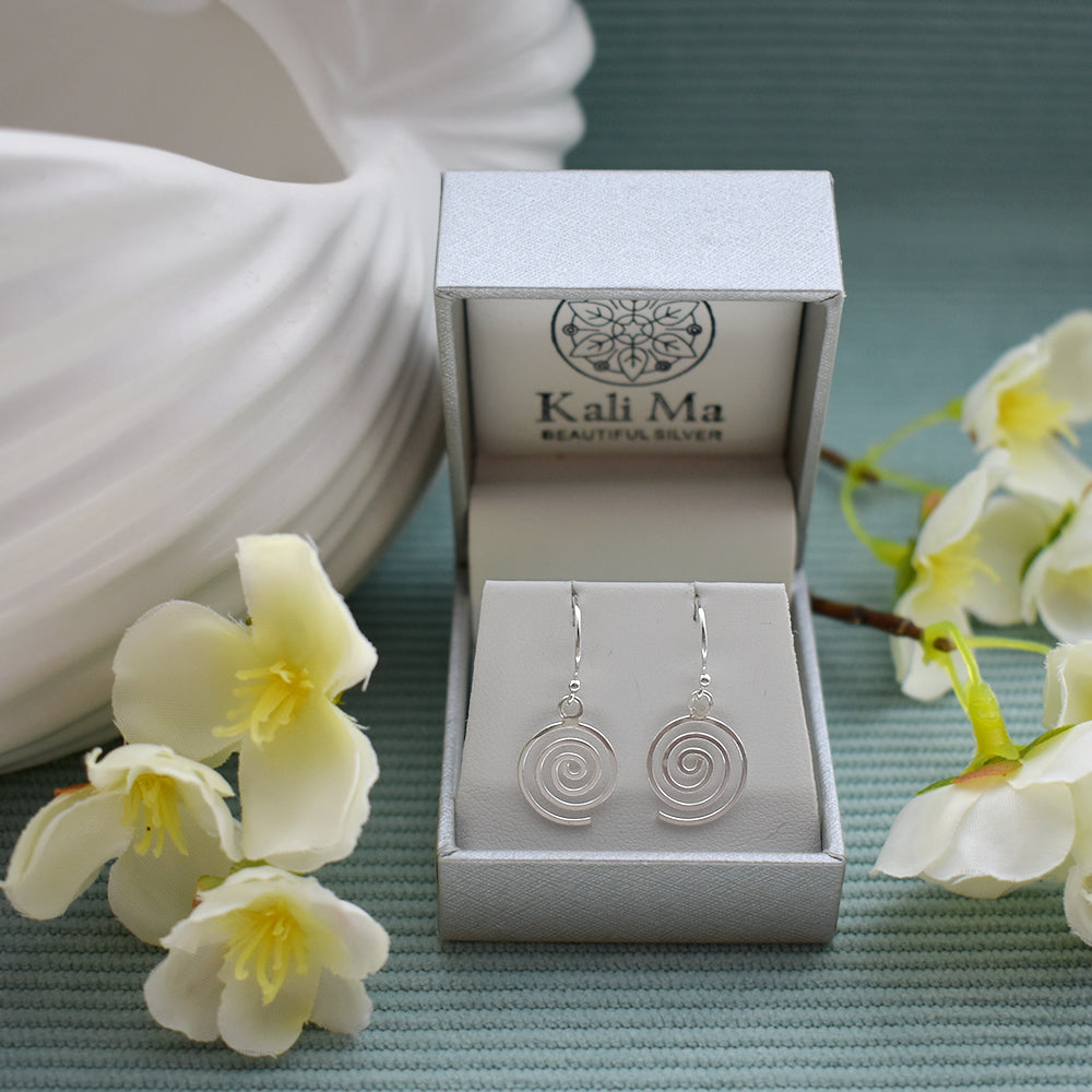 Bria small flat spiral earrings