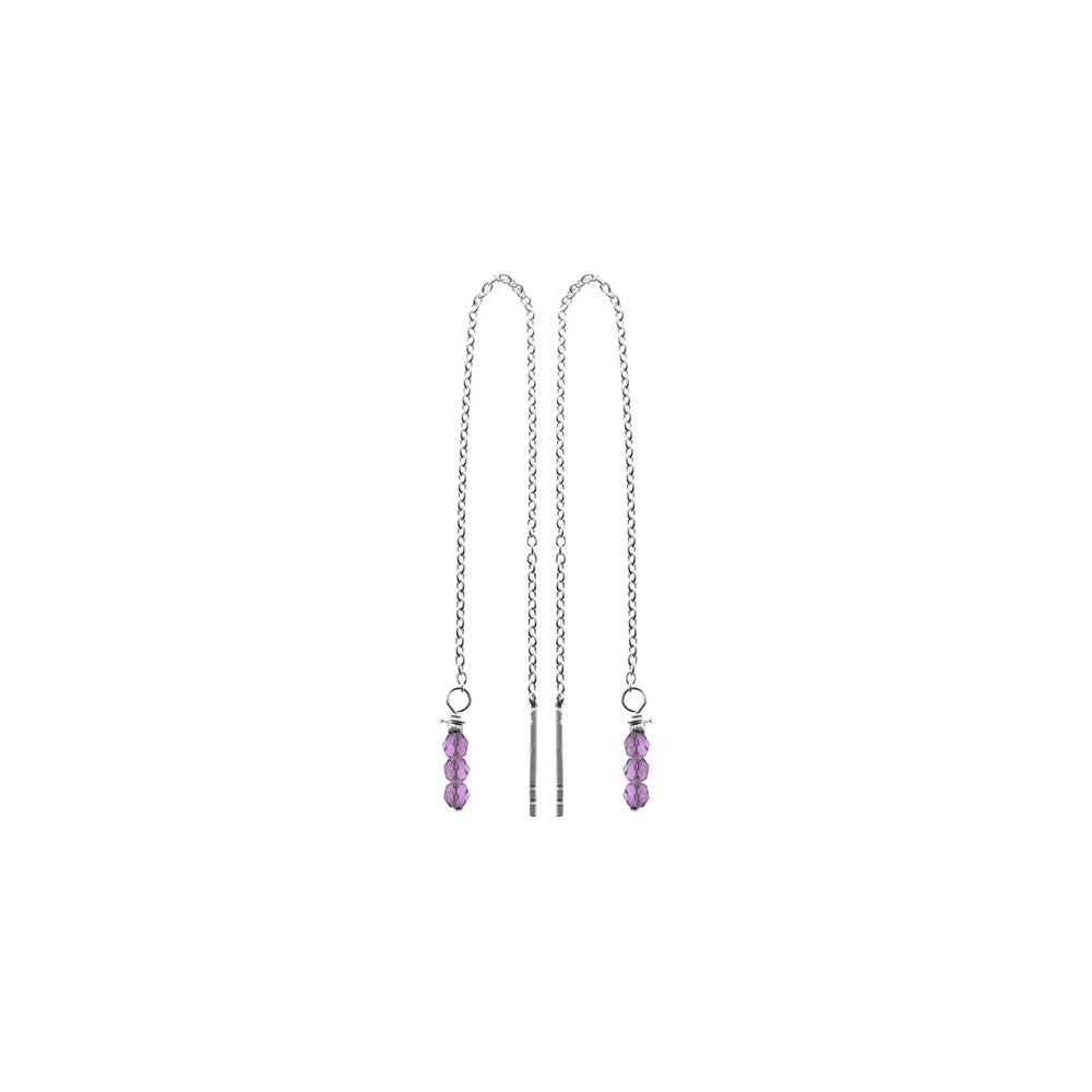Sophia amethyst beaded pull-through earrings