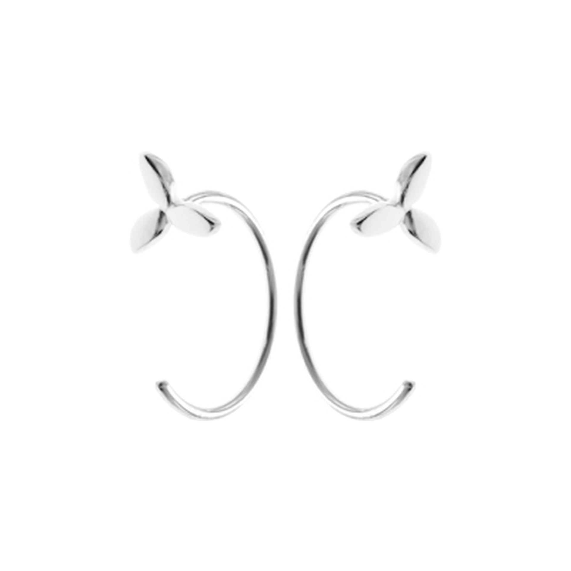 Petalled fixed hoop thread through earrings