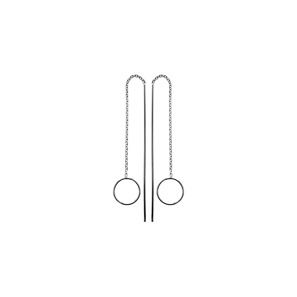 Iona simple circle pull-through earrings