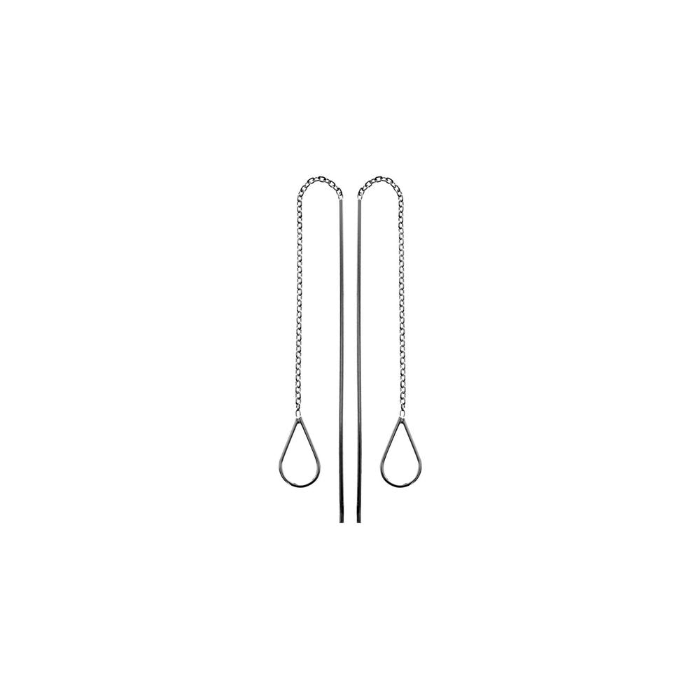 Iona open teardrop pull-through earrings