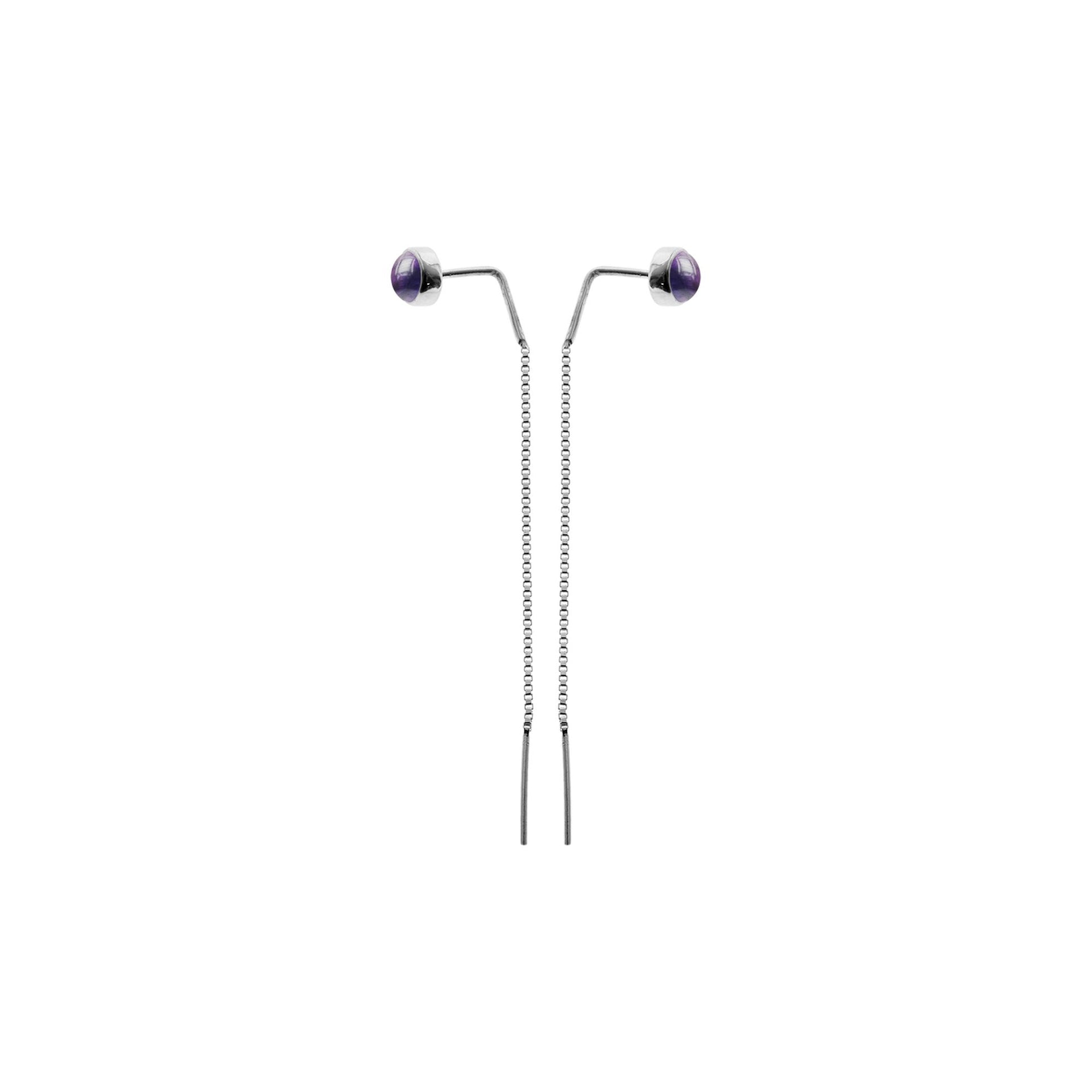 Ivy amethyst stud pull though earrings