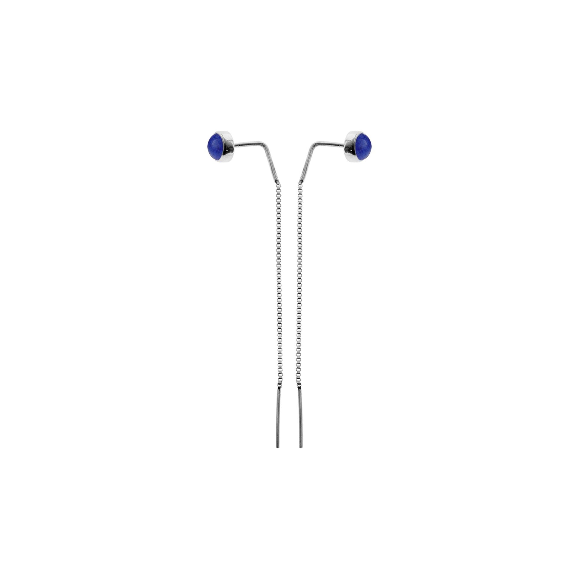 Ivy lapis lazuli stud pull though earrings