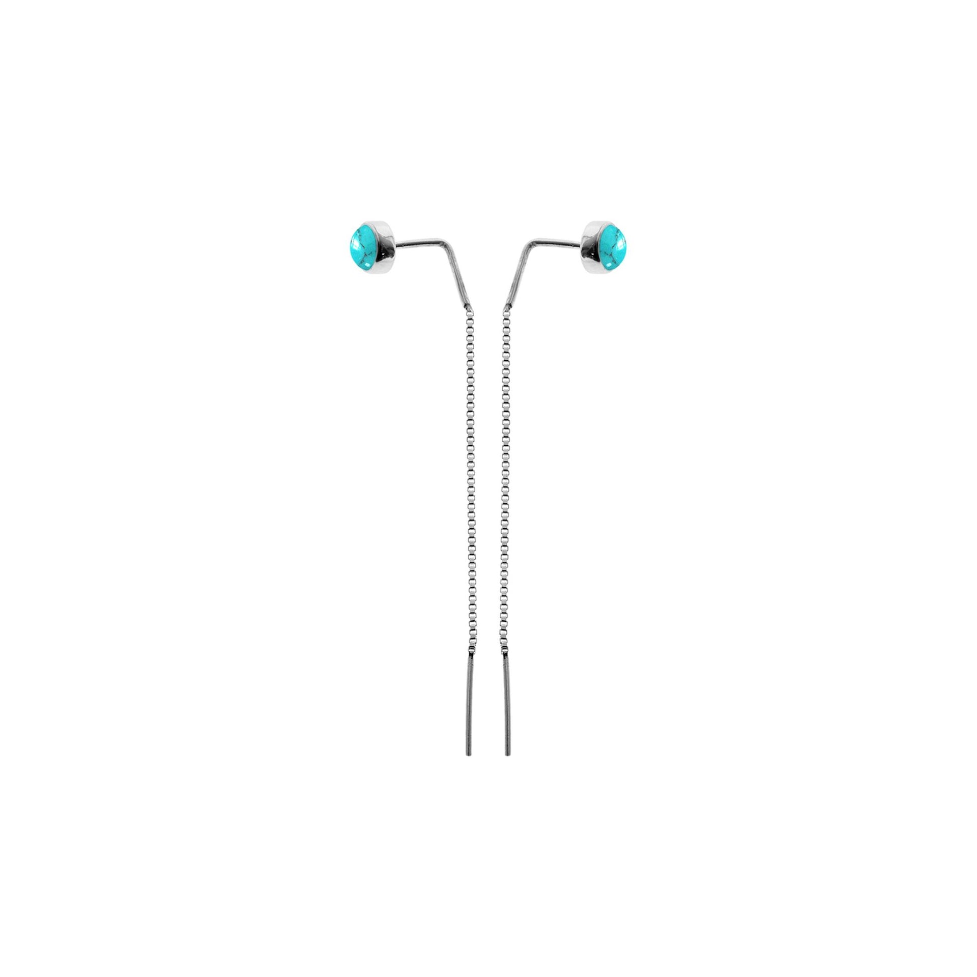 Ivy turquoise stud pull though earrings