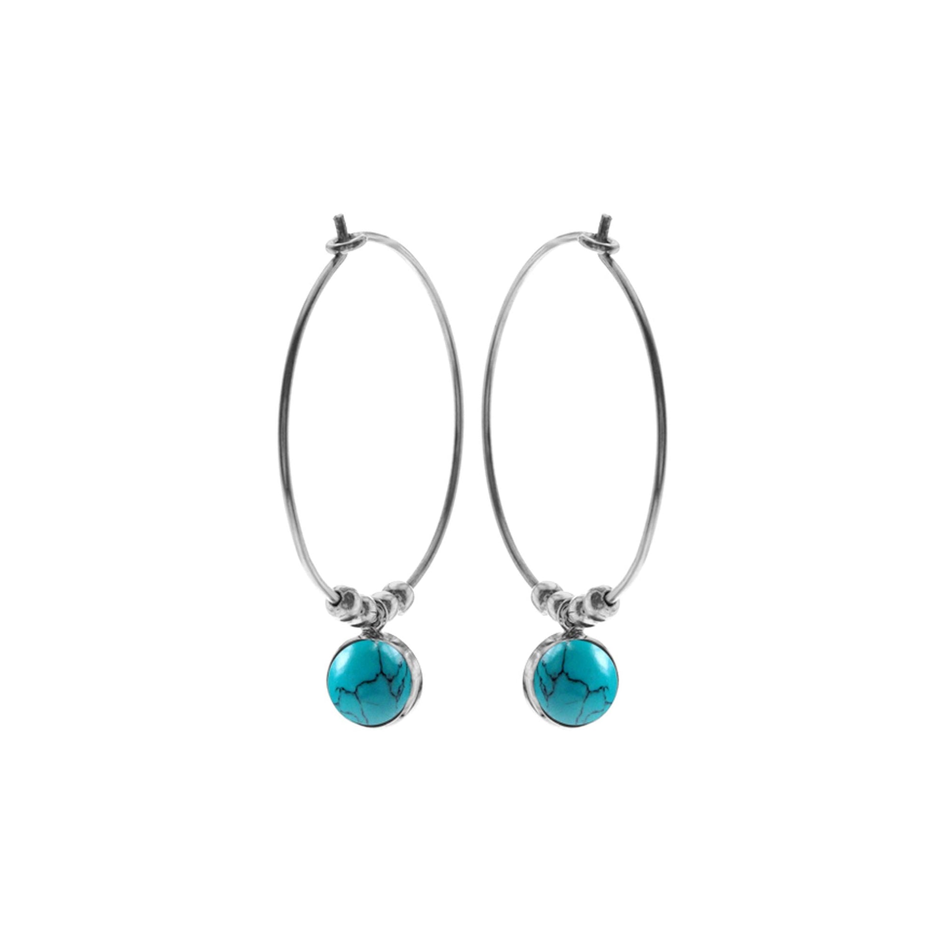 Ivy hoops with turquoise (large)