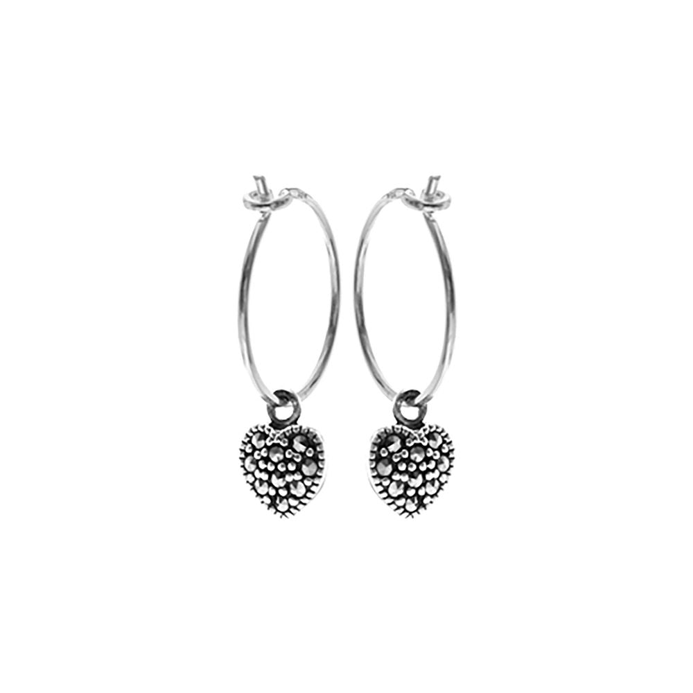 Lottie heart charm hoops