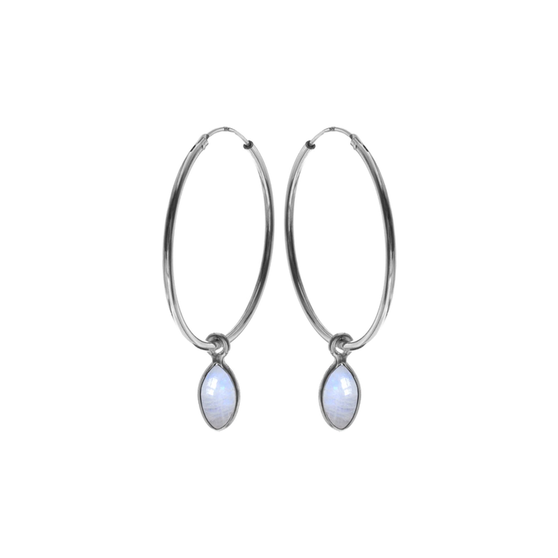 Ivy sleeper with marquis rainbow moonstone