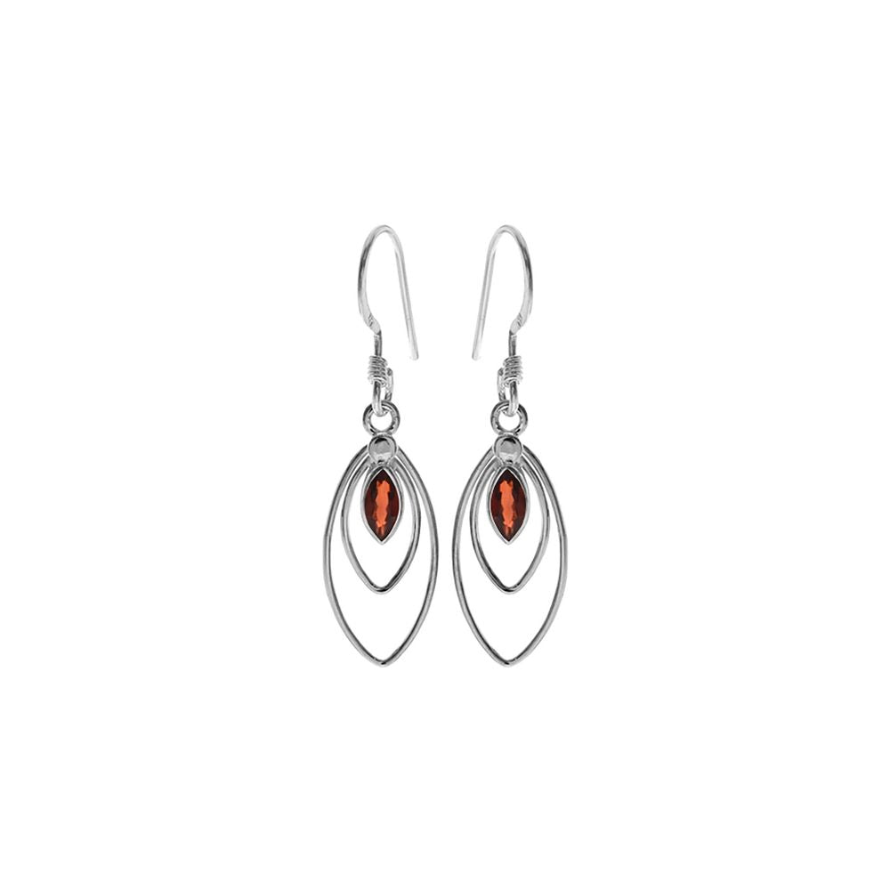 Ivy double marquis faceted garnet earrings