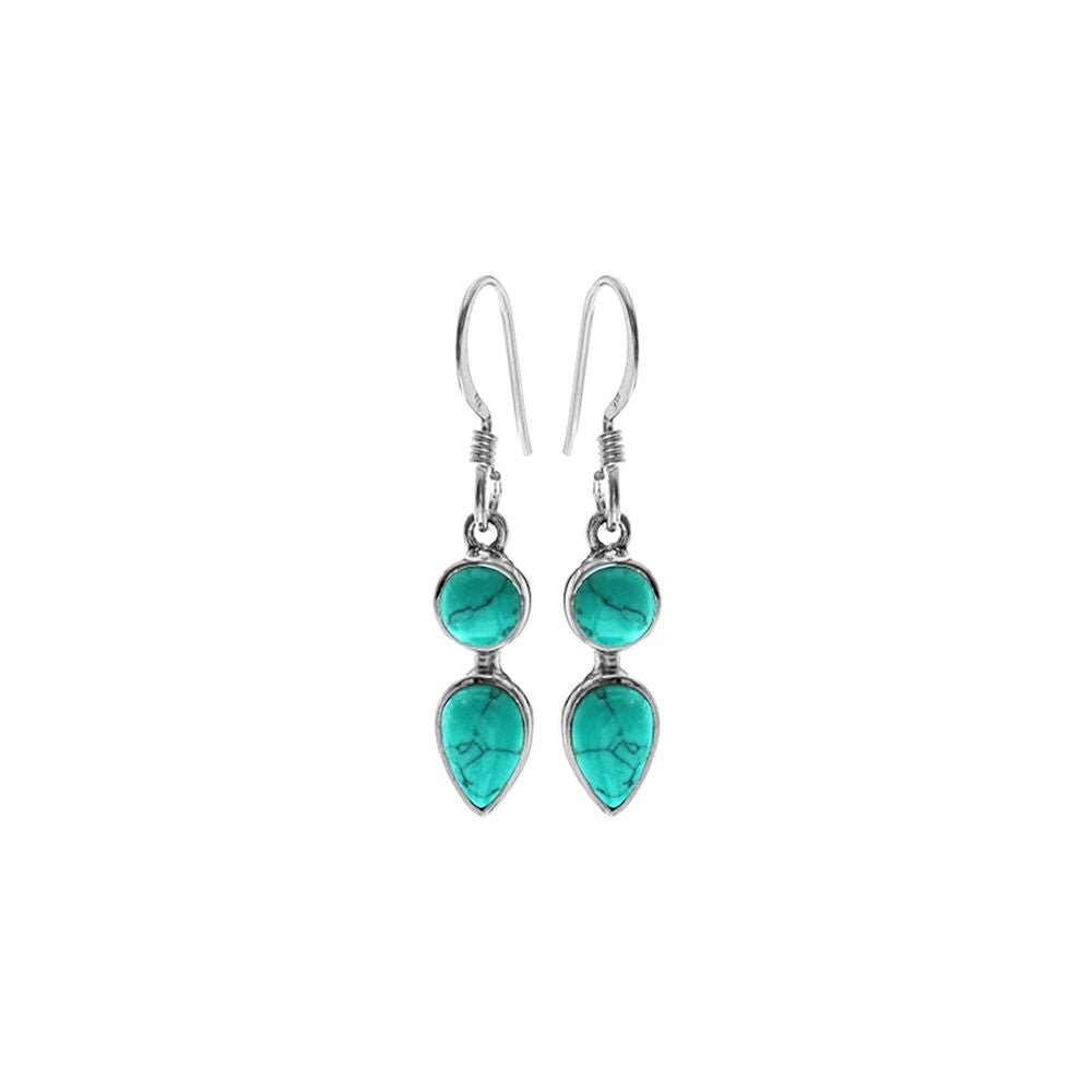 Samira round & teardrop turquoise earrings