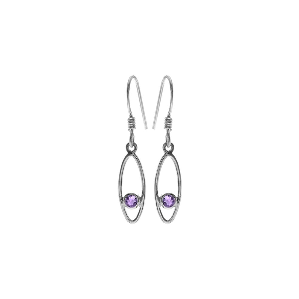 Ivy ellipse faceted amethyst earrings