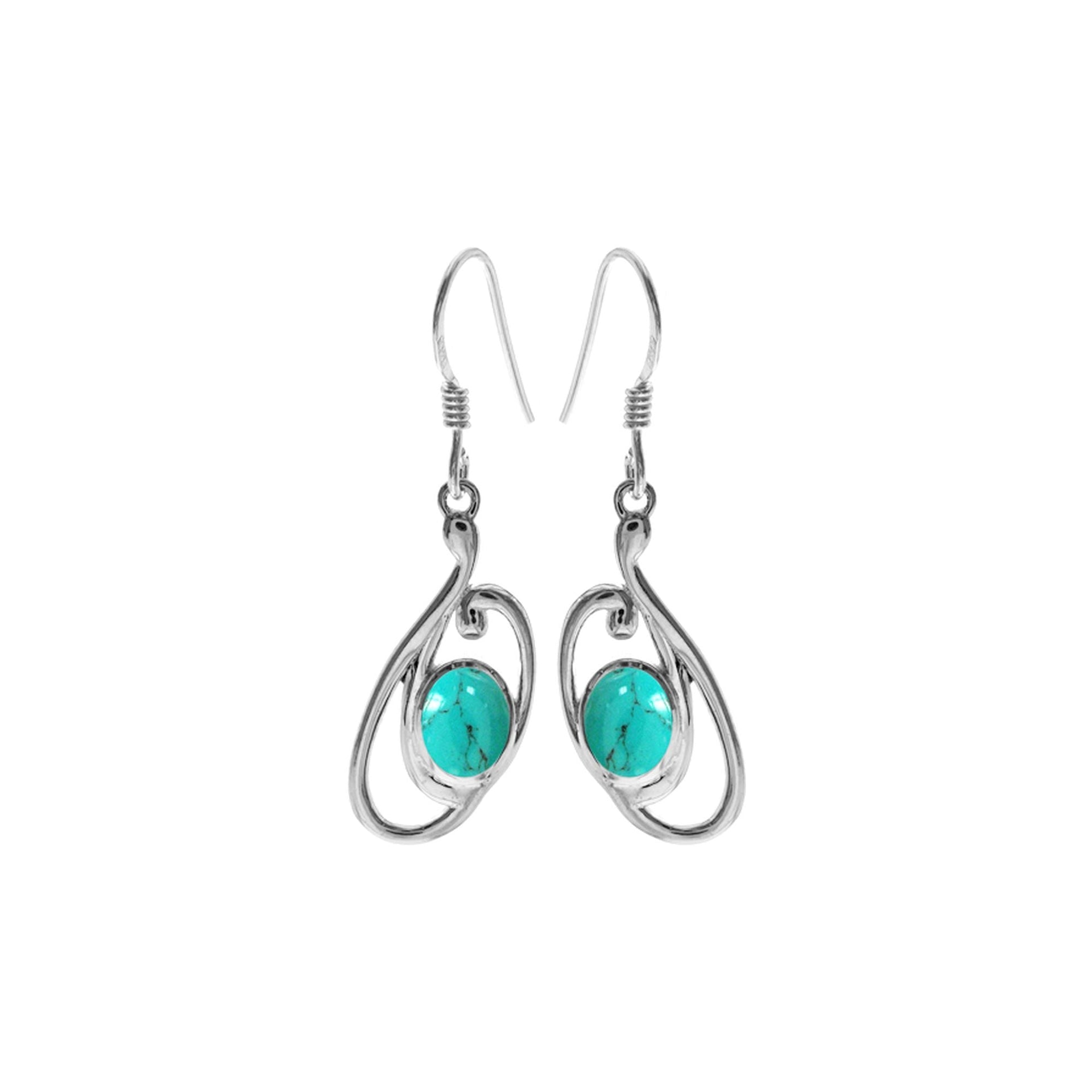Amy oval swirl turquoise earrings