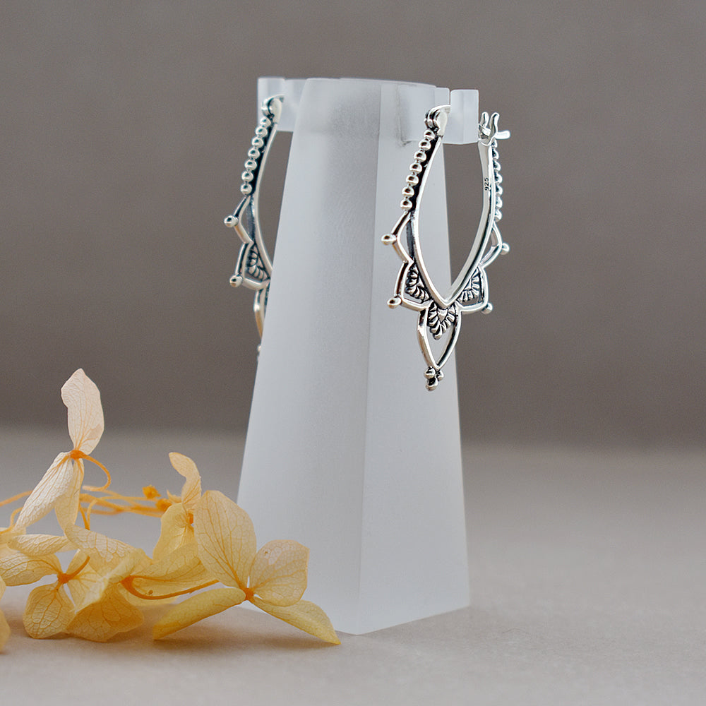 Catalina flower creole earrings
