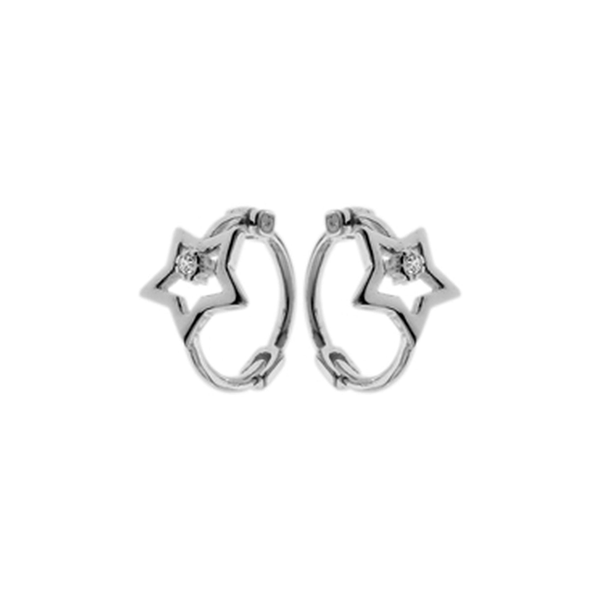Natalie star hoops with cubic zirconia
