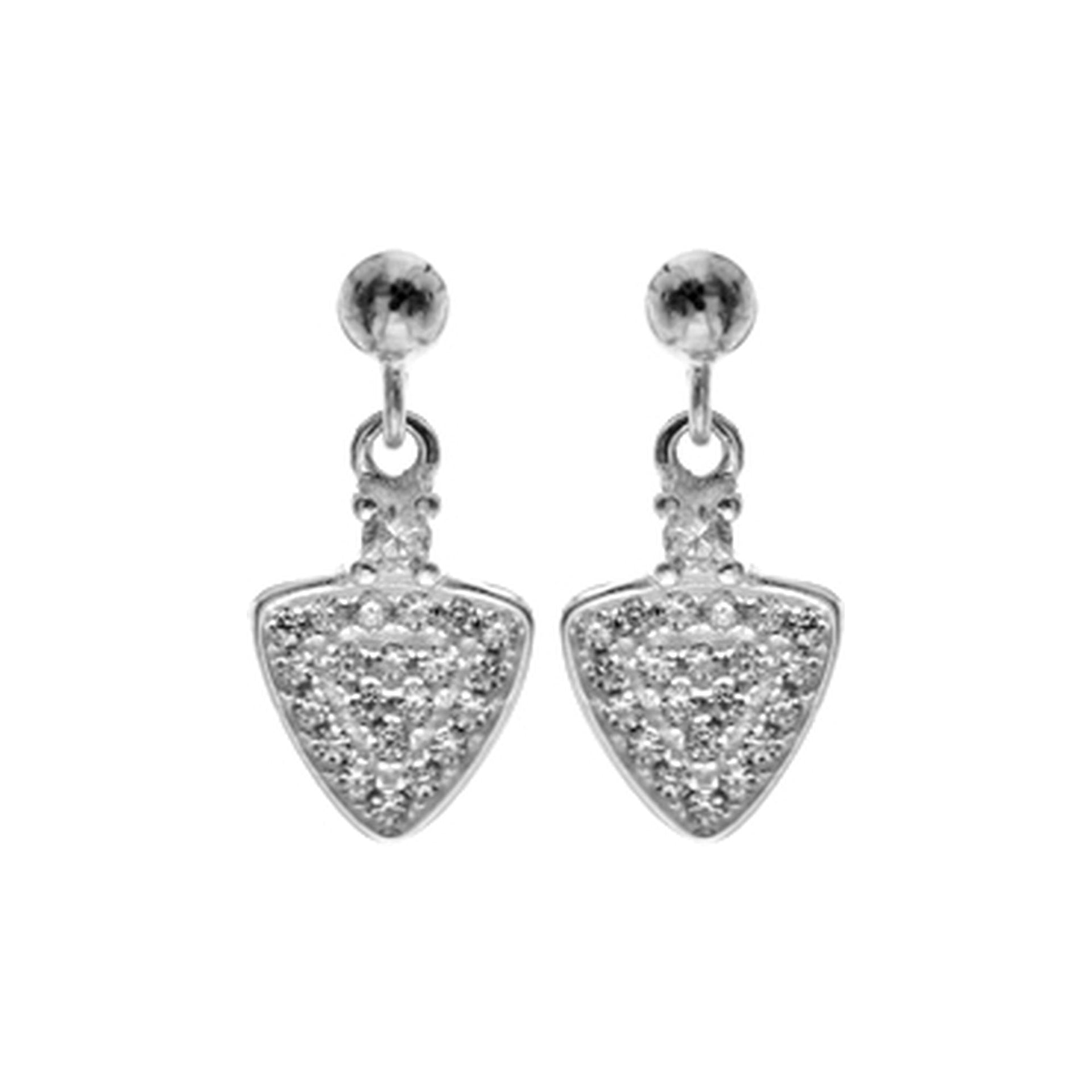 Ava dangly rounded triangle stud earrings