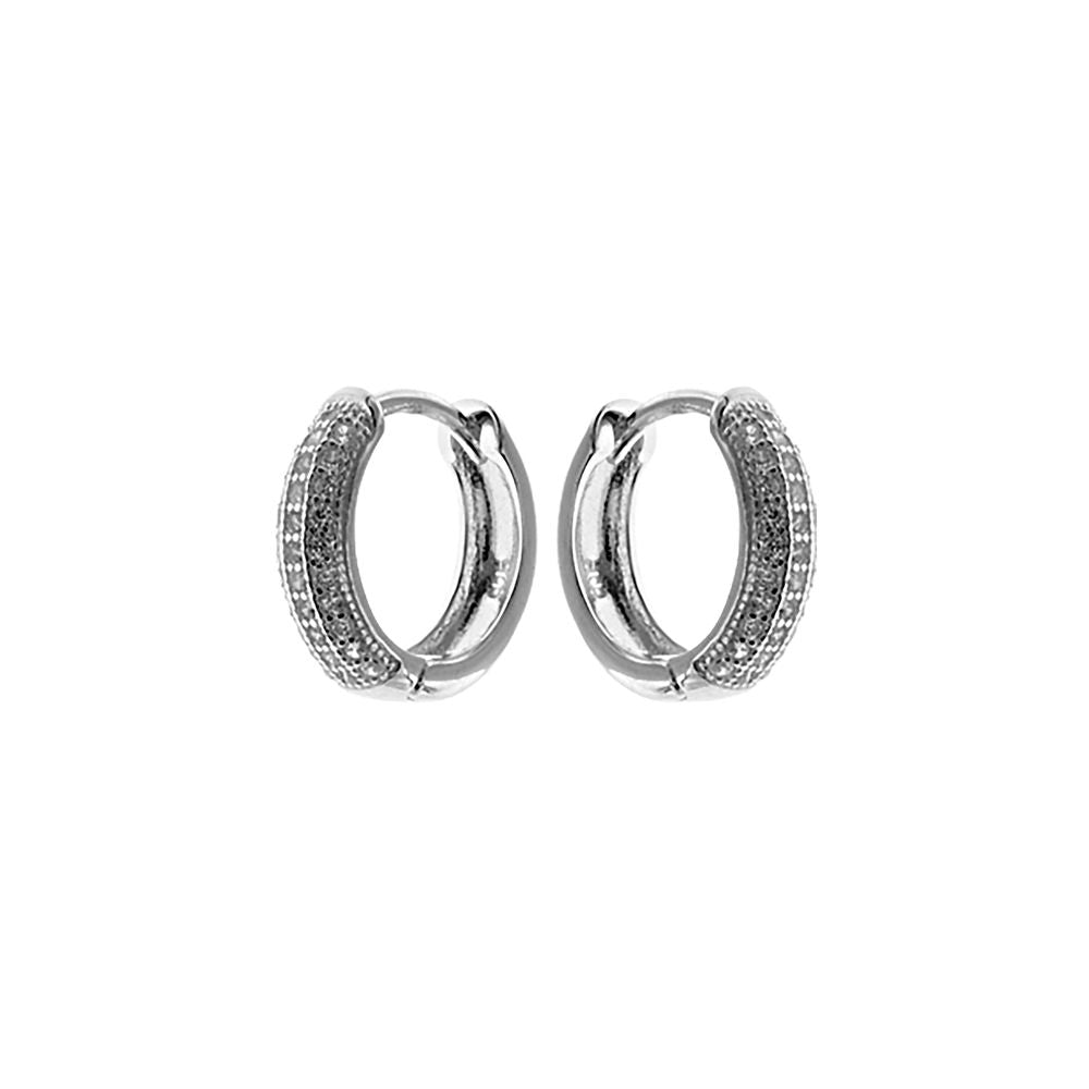 Davina half encrusted CZ huggies