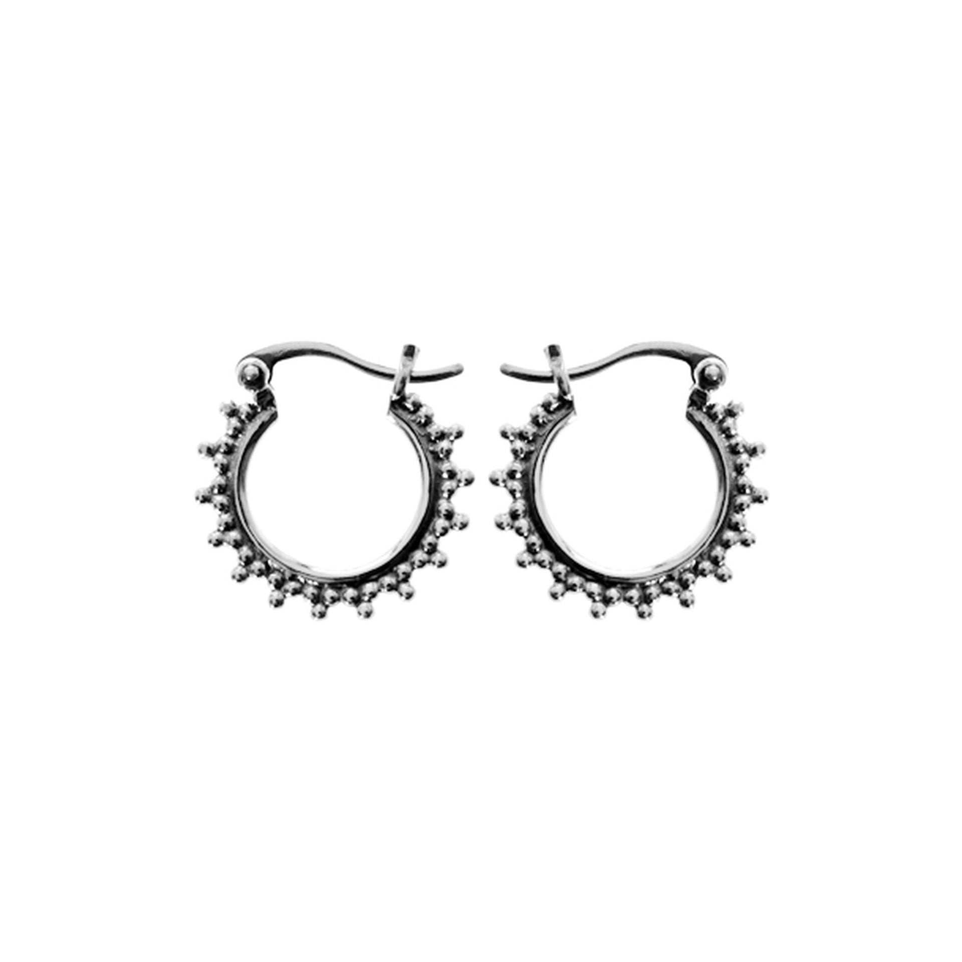 Catalina oxidised Creole earrings with bead detailing