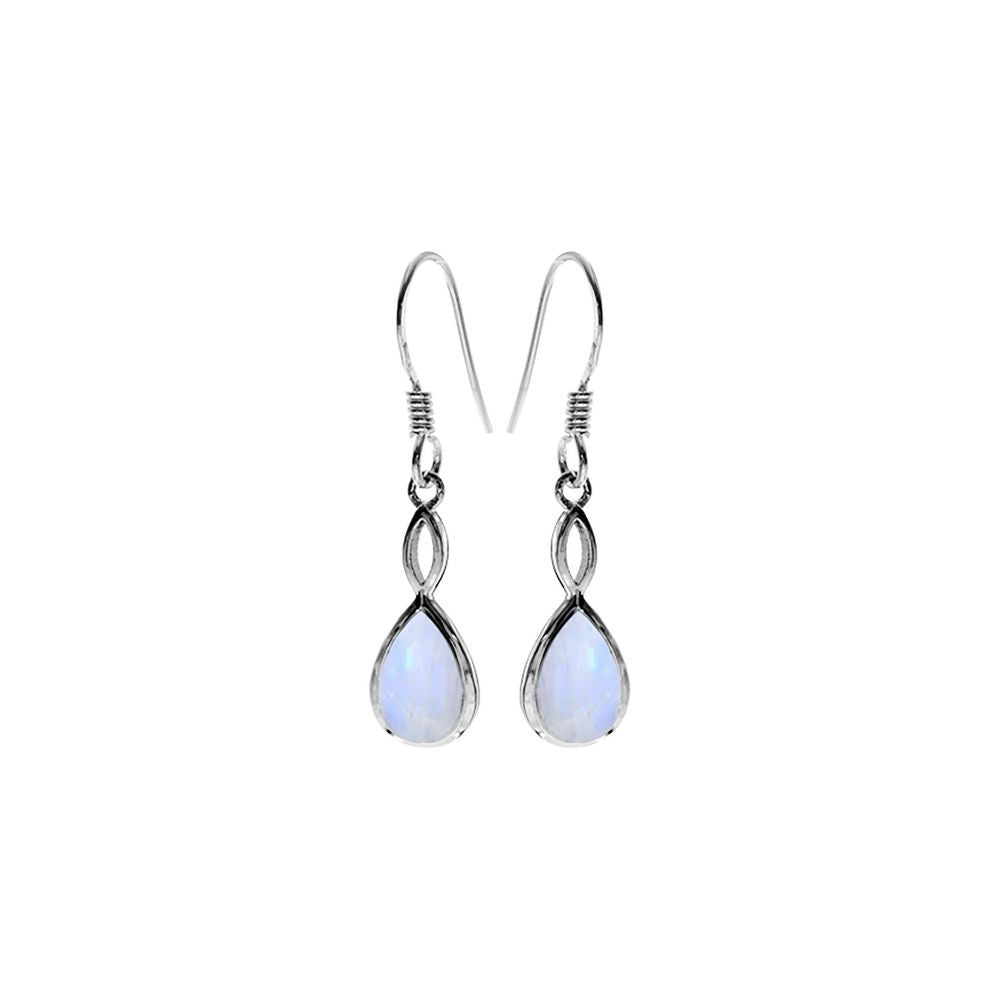 Samira teardrop rainbow moonstone earrings