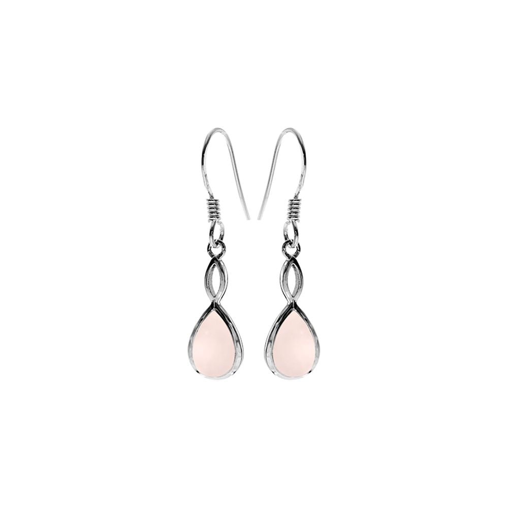 Samira teardrop rose quartz earrings