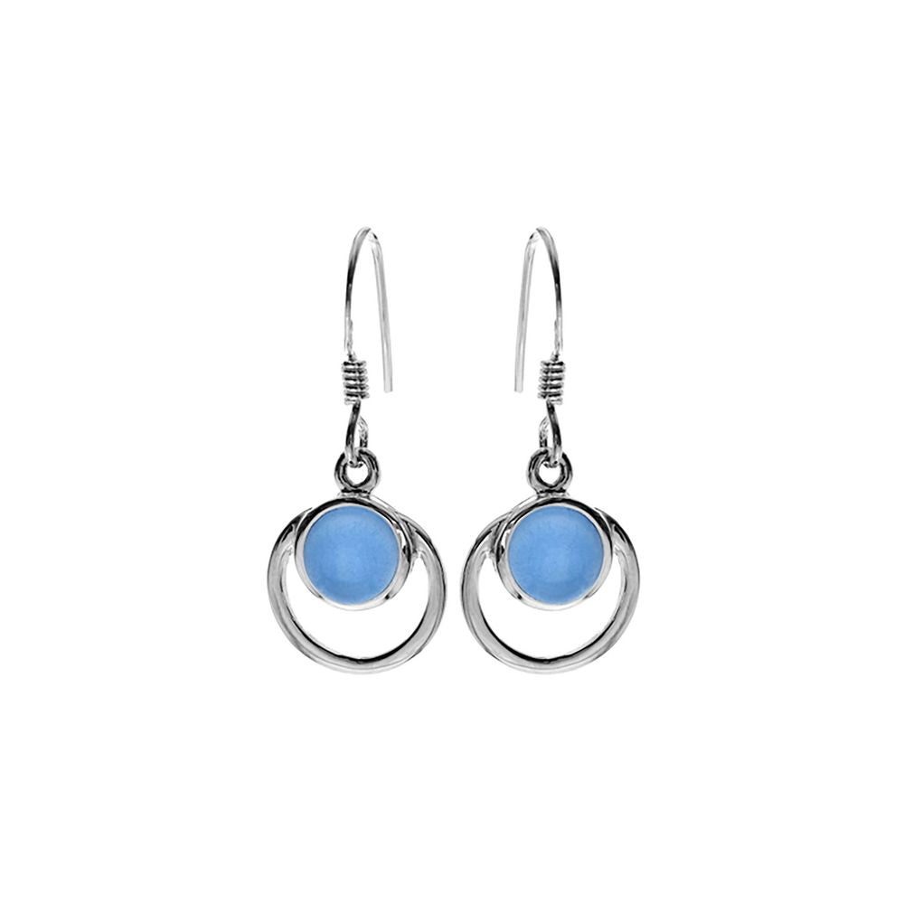 Amy blue chalcedony circle frame