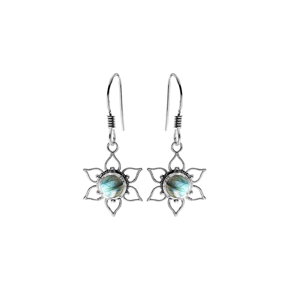 Catalina labradorite vintage flower earrings