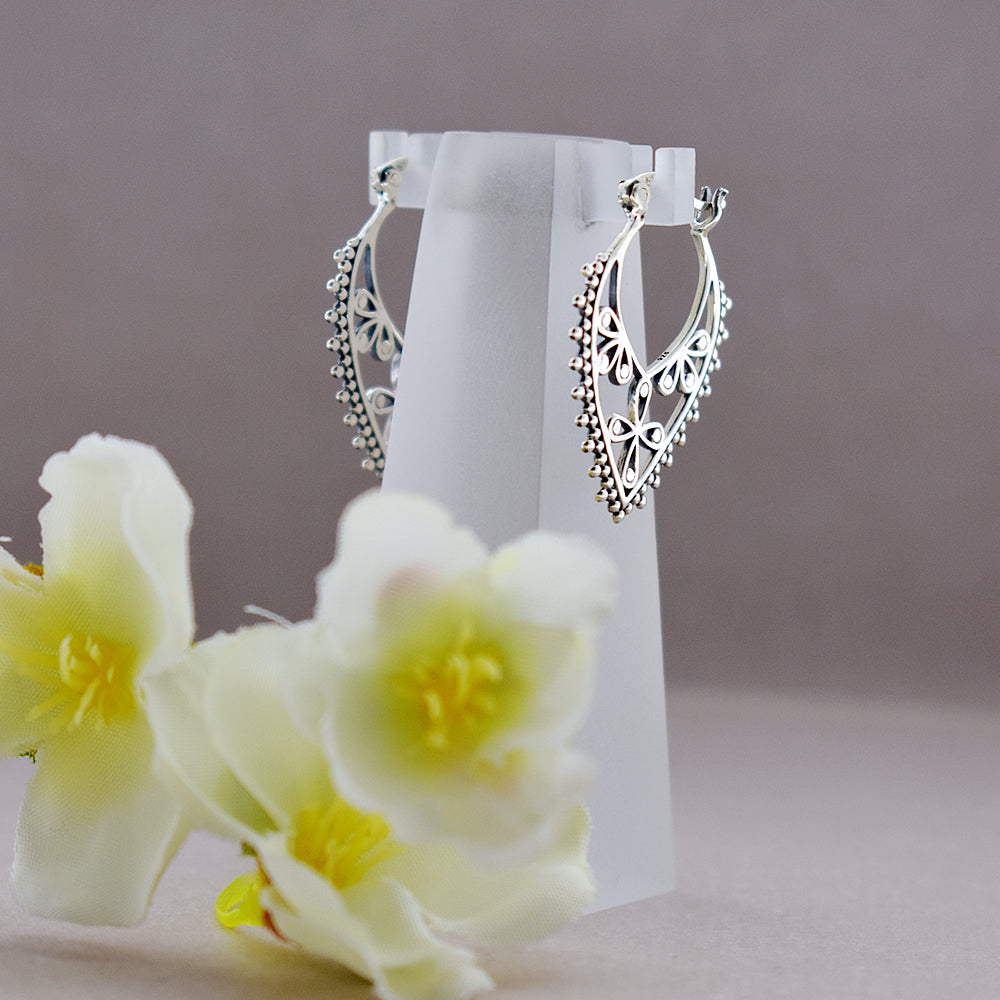 Catalina teardrop petal boho hoops