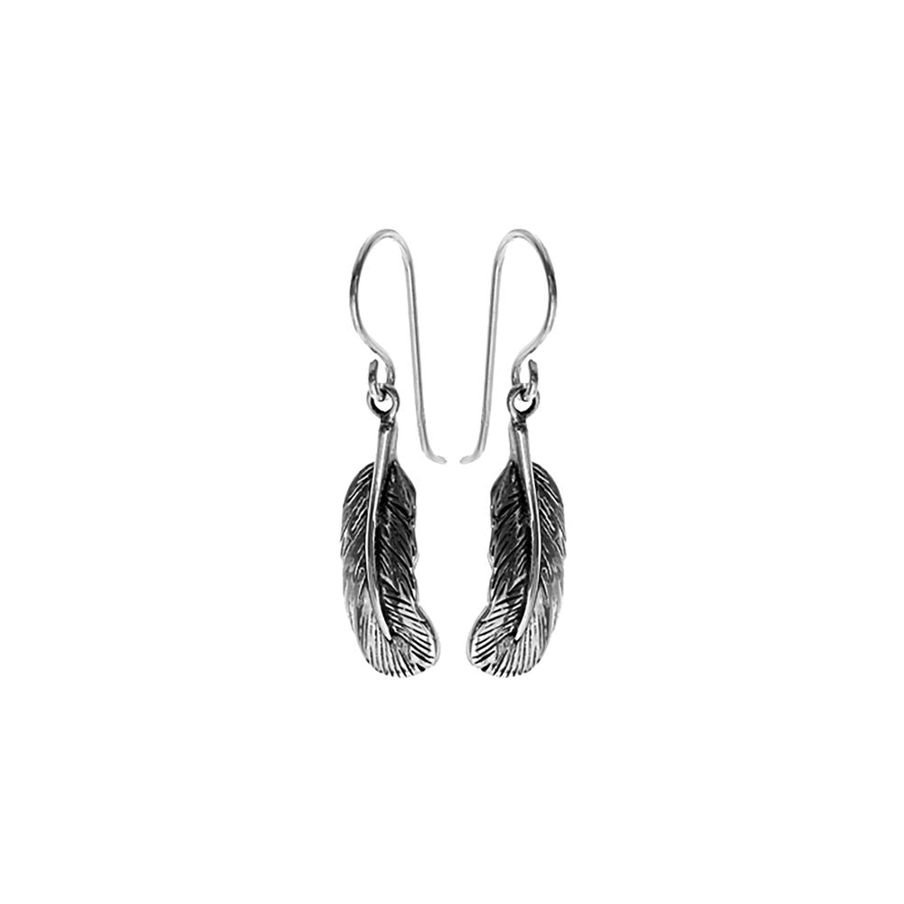 Erica oxidised feather earrings
