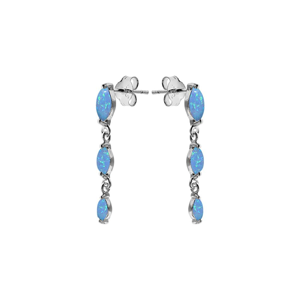 Bethan triple drop blue opalique earrings