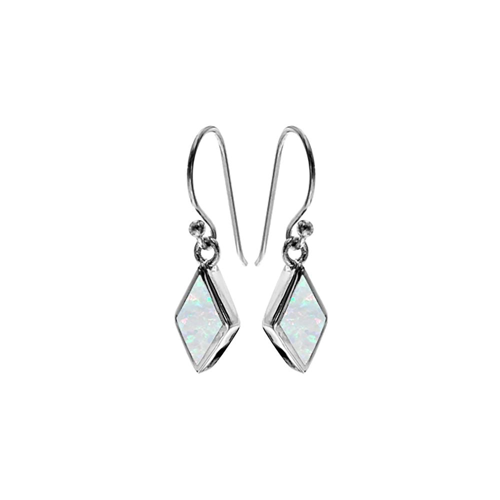 Celeste diamond white opal earrings