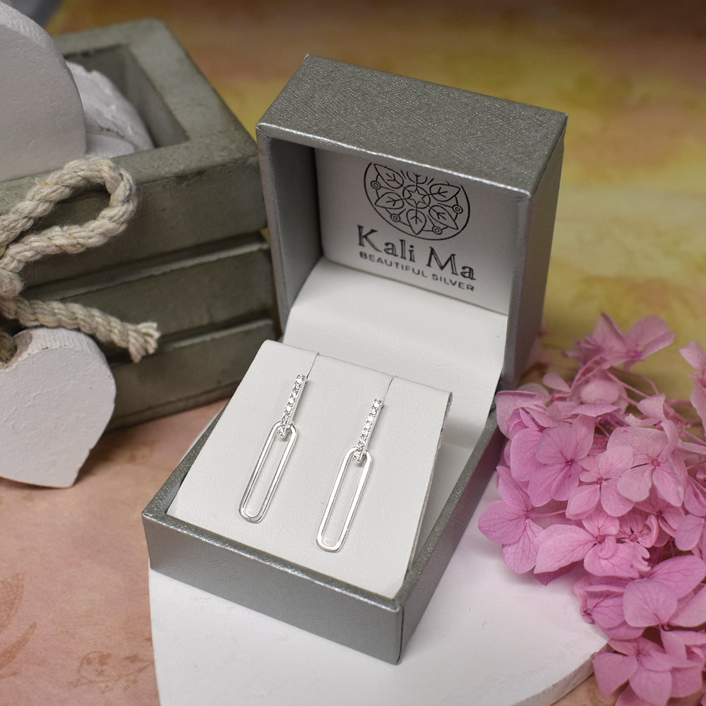Carrie long oval studs