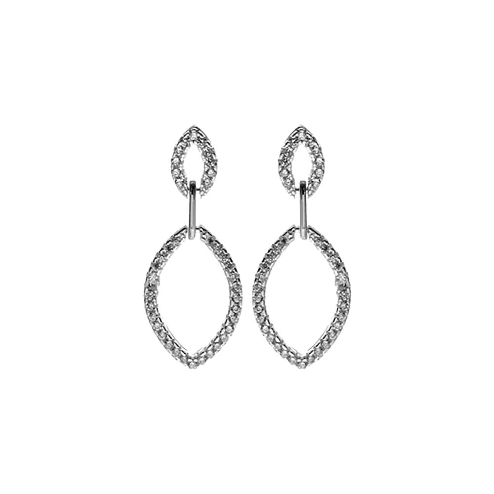 Davina CZ-set double marquis earrings