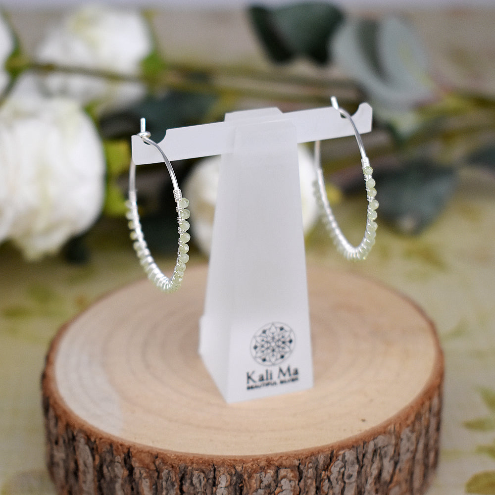 Sophia hanging peridot bead hoops