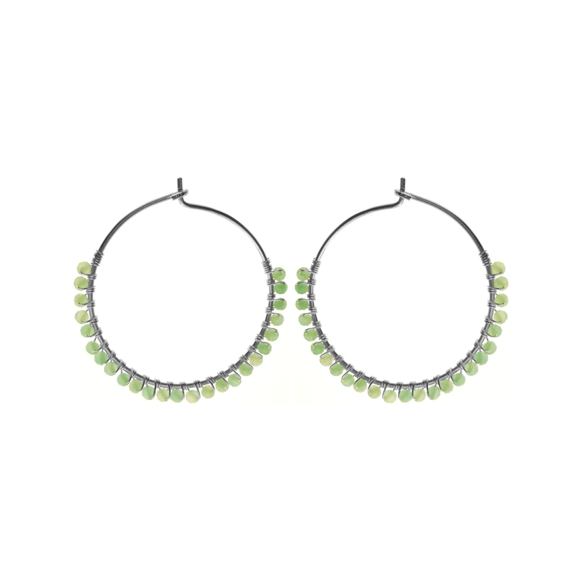 Sophia hanging peridot bead hoops