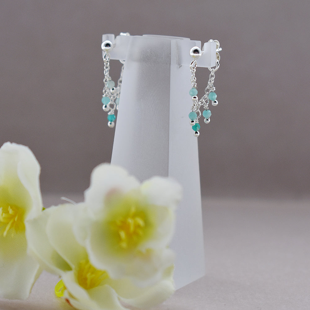 Sophia chain looped amazonite earrings