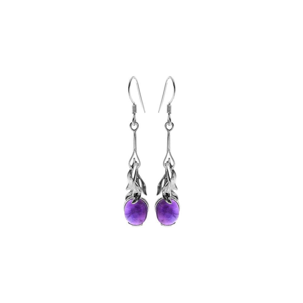Tilly amethyst stem & leaves earrings