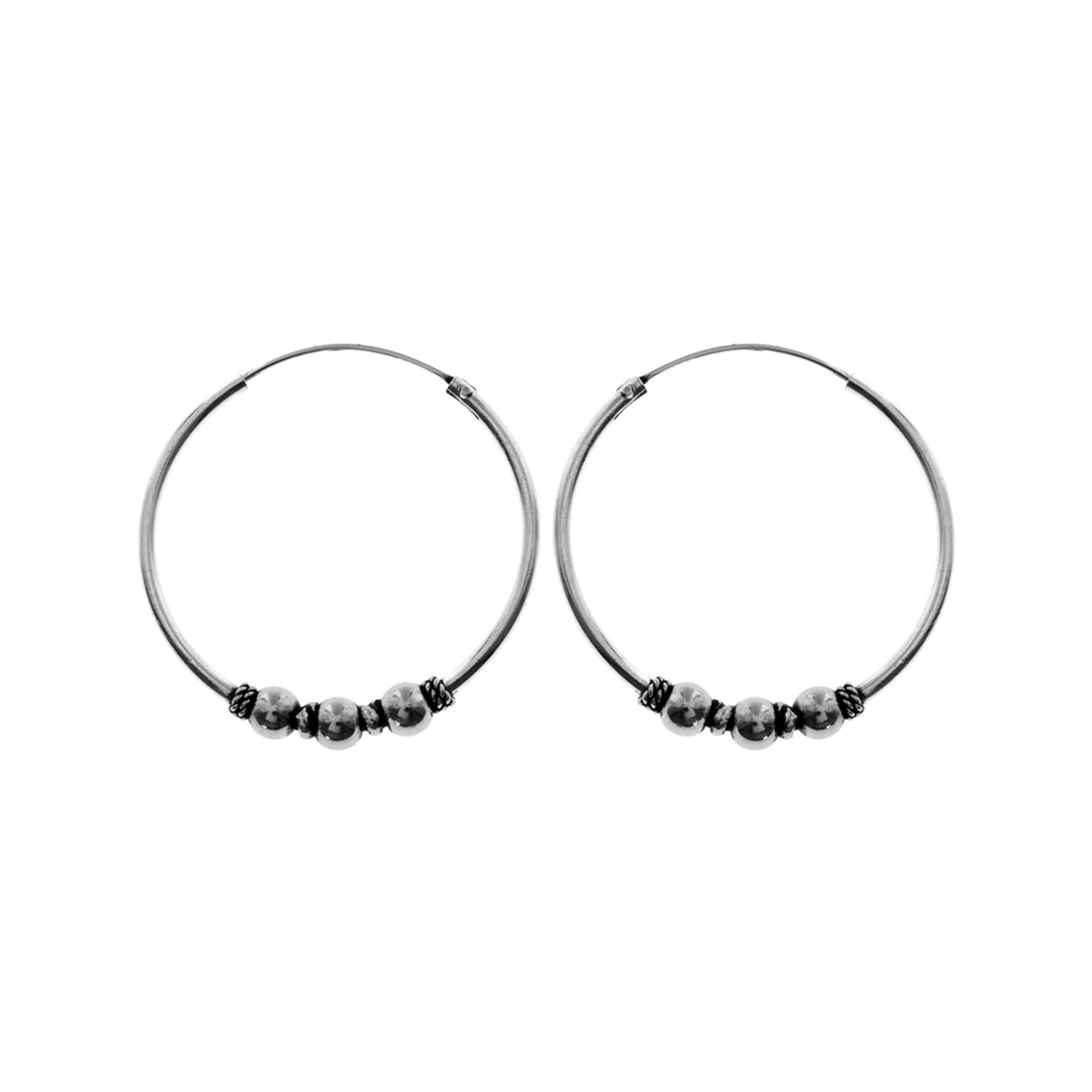 Isla triple bead bali style hoops